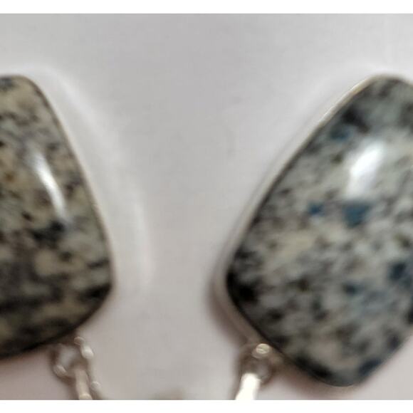 Natural Granite Sterling Silver Statement Necklace - 22 Inches - Picture 2 of 11